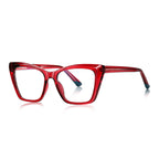 Dipped Tip Butterfly Blue Light Blocking Glasses in Ruby Red & Teal