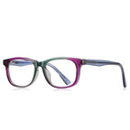 Gradient Square Blue Light Blocking Glasses in Emerald Green & Purple