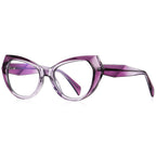 Faceted Wing Butterfly Blue Light Blocking Glasses in Translucent Amethyst Purple