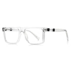 LENSVA Ribbed Band Flat Top Blue Light Glasses in Crystal Clear