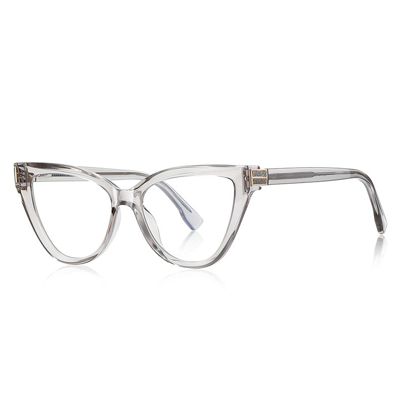 Pavé Bar Cat Eye Blue Light Blocking Glasses in Smoke Grey