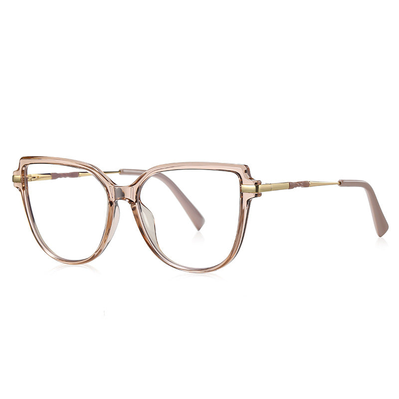 Oversized Butterfly Blue Light Blocking Glasses in Champagne Nude