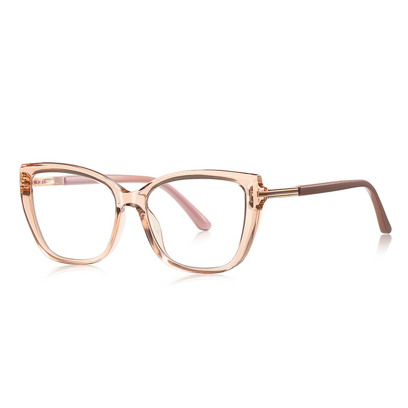 Dual-Wire Butterfly Blue Light Blocking Glasses in Champagne Peach