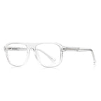 Textured Temple Navigator Blue Light Blocking Glasses in Crystal Clear