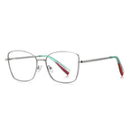 Braided Temple Metal Square Blue Light Blocking Glasses in Gold with Black Enamel Rim