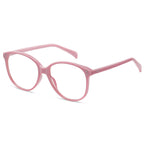 Dual Dot Rivet Round Blue Light Blocking Glasses in Translucent Blush Pink