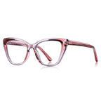 High-Point Cat Eye Blue Light Blocking Glasses in Rose Berry Gradient