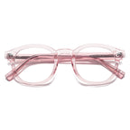 Diamond Rivet Round Blue Light Blocking Glasses in Blush Pink