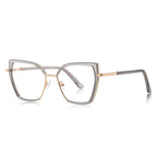Windsor Rim Cat Eye Blue Light Blocking Glasses in Gold & Smoke Grey