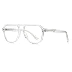 LENSVA Diamond Knurl Aviator Blue Light Glasses in Crystal Clear