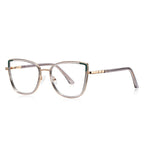 Chic Metal Cat Eye Blue Light Blocking Glasses in Smoke Grey &amp; Rose Gold