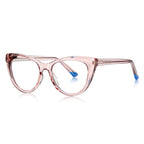 Contrast Tip Cat Eye Blue Light Blocking Glasses in Blush Pink with Blue Tips