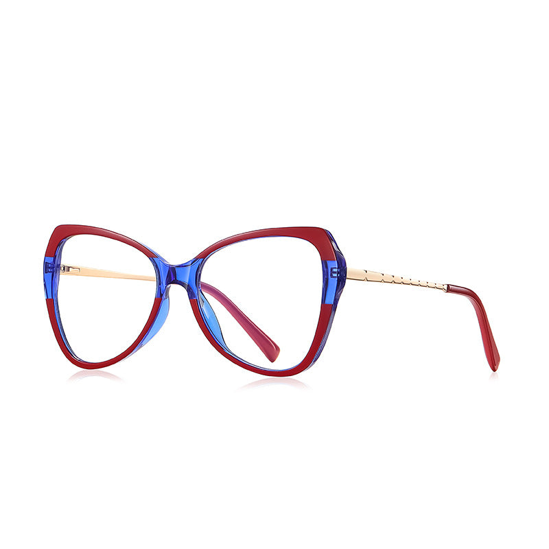 Winged Butterfly Blue Light Blocking Glasses in Crimson Red &amp; Blue