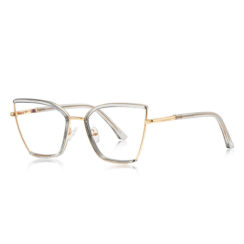 Enamel Trim Butterfly Blue Light Blocking Glasses in Gold & Smoke Grey
