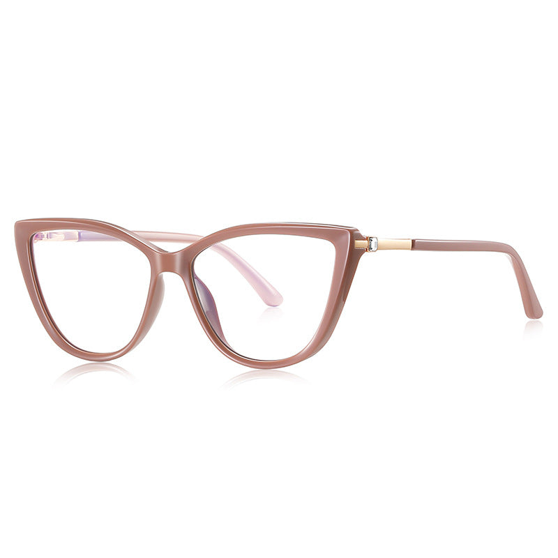 Barrel Hinge Cat Eye Blue Light Blocking Glasses in Dusty Mauve Rose & Gold