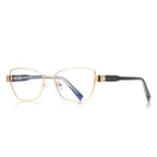 Pyramid Stud Butterfly Blue Light Blocking Glasses in Gold & Navy