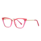 Gold Brow Bar Cat Eye Blue Light Blocking Glasses in Fuchsia Pink