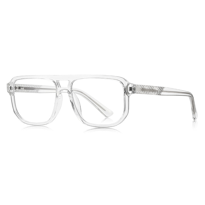 Chevron Temple Navigator Blue Light Blocking Glasses in Matte Black