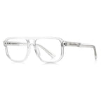 Chevron Temple Navigator Blue Light Blocking Glasses in Matte Black