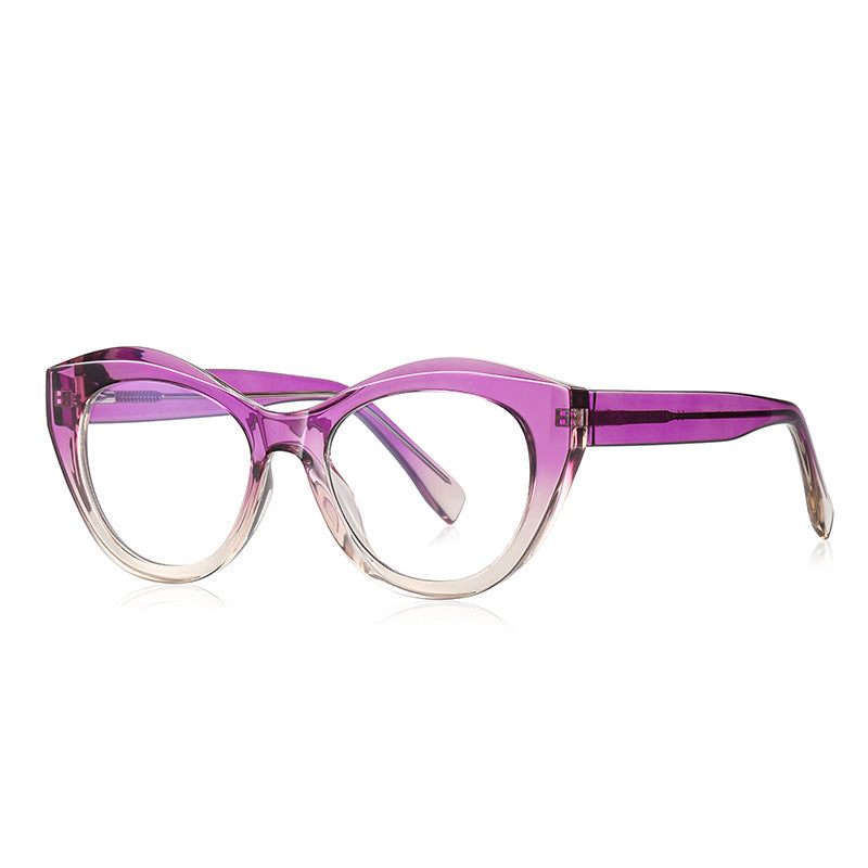 Wave Cat Eye Blue Light Blocking Glasses in Gradient Violet