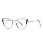 Wingtip Inset Cat Eye Blue Light Blocking Glasses in Smoke Grey & Royal Blue