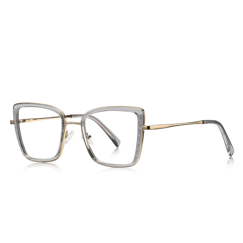 Diamond Accent Square Blue Light Blocking Glasses in Smoke Grey &amp; Silver