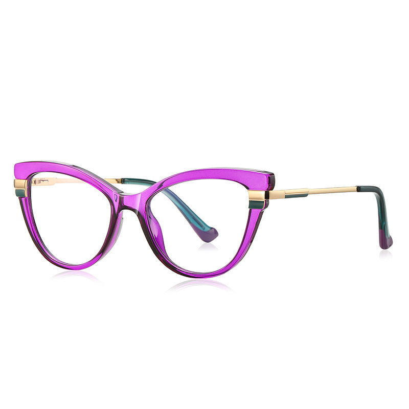Crystal Clear Two-Tone Cat-Eye Glasses