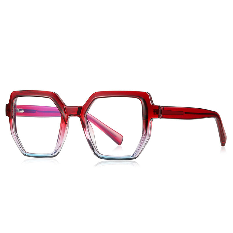 Faceted Geometric Blue Light Blocking Glasses in Gradient Burgundy