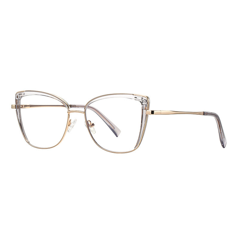 Cutout Wing Butterfly Blue Light Blocking Glasses in Translucent Smoke Grey & Gold