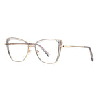 Cutout Wing Butterfly Blue Light Blocking Glasses in Translucent Smoke Grey & Gold