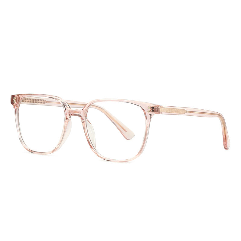 Engraved Wire Core Square Blue Light Blocking Glasses in Blush Pink & Rose Gold