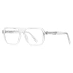 Grooved Temple Navigator Blue Light Blocking Glasses in Crystal Clear