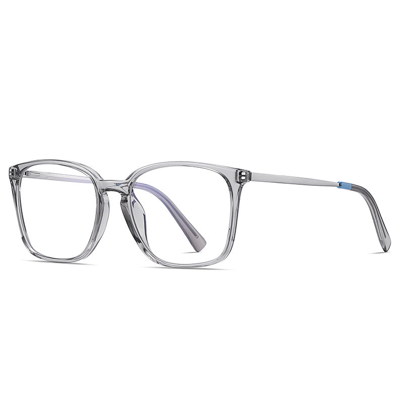 Color Band Square Blue Light Blocking Glasses in Smoke Grey & Blue