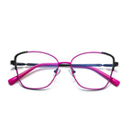 Twisted Rope Brow Butterfly Blue Light Blocking Glasses in Magenta Pink with Black Rope Brow