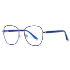 Ladder Temple Square Spring Hinge Blue Light Blocking Glasses in Berry Wine with Gold Bridge