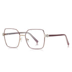 Honeycomb Hinge Butterfly Blue Light Blocking Glasses in Rose Gold & Burgundy Red