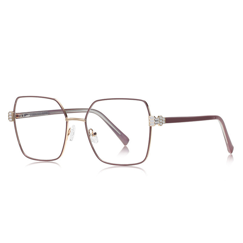 Honeycomb Hinge Butterfly Blue Light Blocking Glasses in Rose Gold & Burgundy Red