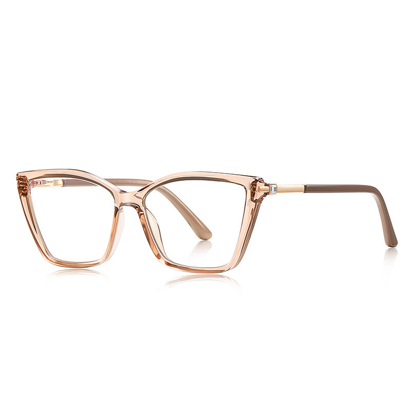Gold Band Cat Eye Blue Light Blocking Glasses in Dusty Rose Mauve