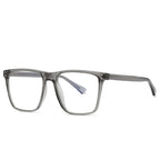 Dual Rivet Wire Core Square Blue Light Blocking Glasses in Smoke Grey