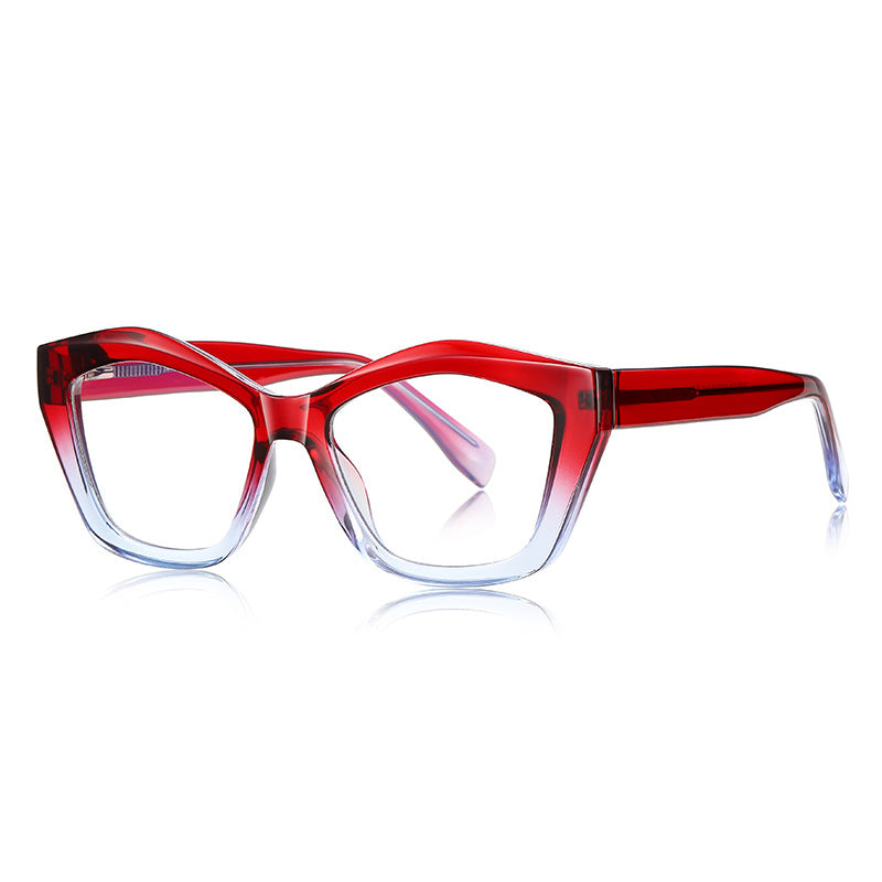 Sculpted Wave Cat Eye Blue Light Blocking Glasses in Crimson Red Gradient