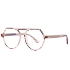 Flat Top Aviator Blue Light Blocking Glasses in Translucent Blush Pink