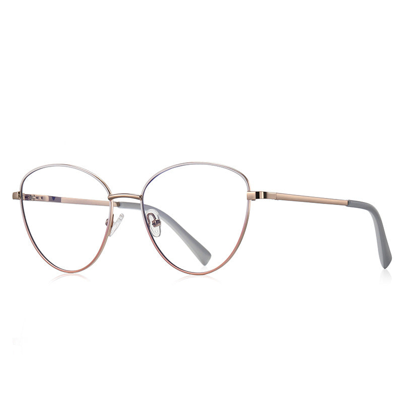 Enamel Rim Round Butterfly Blue Light Blocking Glasses in Gold & Glossy Black
