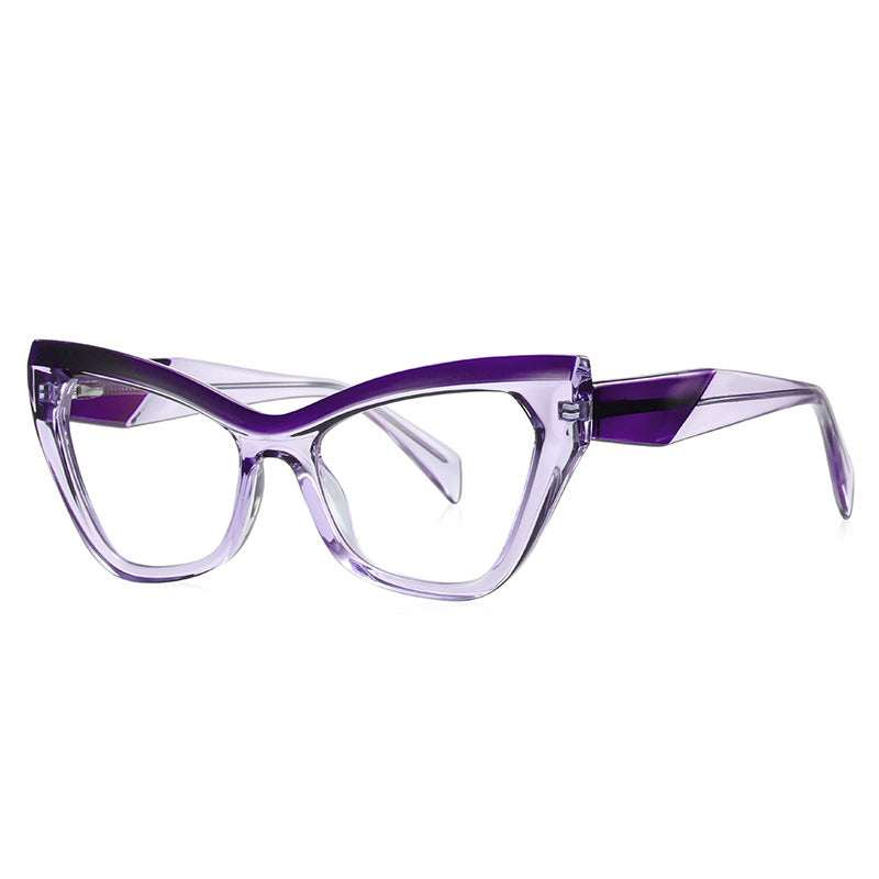 Two-Tone V-Brow Cat Eye Blue Light Blocking Glasses in Lavender & Purple