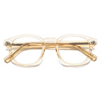 Diamond Rivet Round Blue Light Blocking Glasses in Honey Champagne