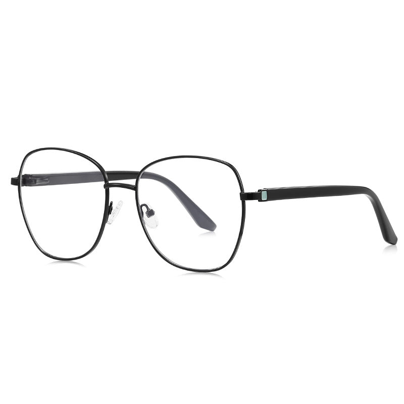 Ladder Temple Square Spring Hinge Blue Light Blocking Glasses in Rose Gold Champagne