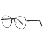 Ladder Temple Square Spring Hinge Blue Light Blocking Glasses in Rose Gold Champagne