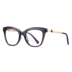 Two-Tone Brow Butterfly Blue Light Blocking Glasses in Charcoal Grey & Plum Brow