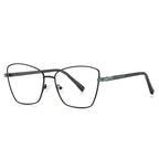 Fretwork Temple Butterfly Spring Hinge Blue Light Blocking Glasses in Solid Matte Black