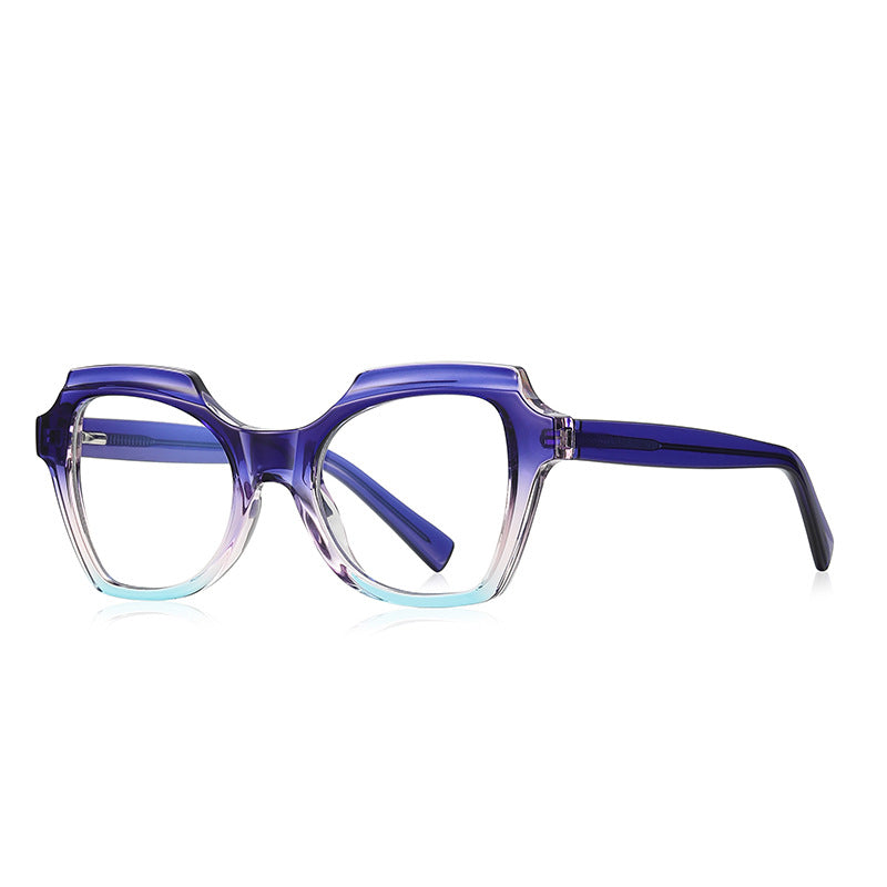 Stepped Brow Butterfly Blue Light Blocking Glasses in Cobalt Blue to Lavender Gradient