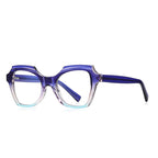 Stepped Brow Butterfly Blue Light Blocking Glasses in Cobalt Blue to Lavender Gradient